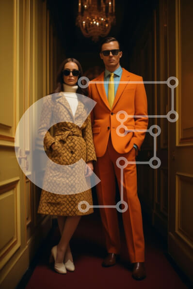 Intra Συλλεκτικό Ξύλινο Παζλ Plywood  4mm - Κομψό ζευγάρι στον πολυτελή διάδρομο Σε Ξύλινο Κουτί - Διαστάσεις Puzzle: 10x10 cm – 25 κομμάτια