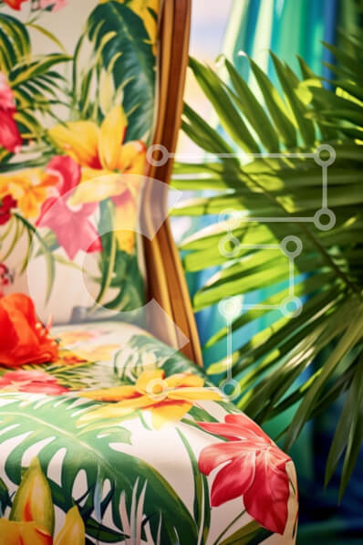 Σετ των 2 Intra Συλλεκτικό Ξύλινο Παζλ Plywood  4mm - Τροπική φλοράλ καρέκλα με πετσέτα Σε Ξύλινο Κουτί - Διαστάσεις: 10x10 cm – 25 κομμάτια