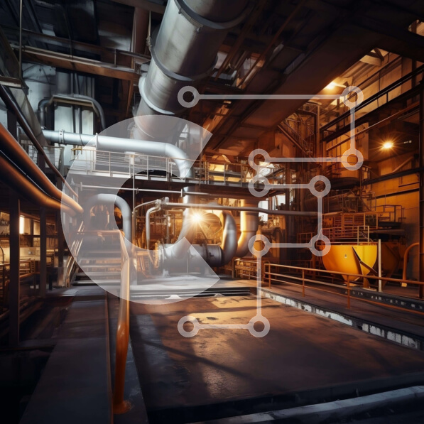 Intra Συλλεκτικό Ξύλινο Παζλ Plywood  4mm - Βιομηχανικός Χώρος με Σωλήνες και Σωλήνες Σε Ξύλινο Κουτί - Διαστάσεις Puzzle: 10x10 cm – 25 κομμάτια