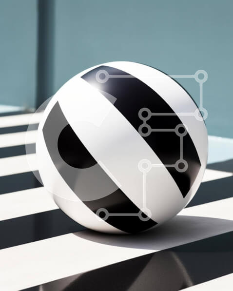 Intra Συλλεκτικό Ξύλινο Παζλ Plywood  4mm - Ασπρόμαυρη ριγέ μπάλα στον εσωτερικό χώρο Σε Ξύλινο Κουτί - Διαστάσεις: 10x10 cm – 25 κομμάτια