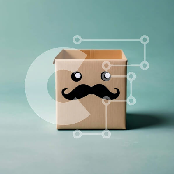 Intra Συλλεκτικό Ξύλινο Παζλ Plywood  4mm - Διακοσμημένο χάρτινο κουτί με σχέδιο μουστάκι σε πράσινο φόντο Σε Ξύλινο Κουτί - Διαστάσεις: 10x10 cm – 25 κομμάτια