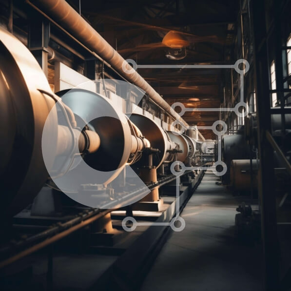 Intra Συλλεκτικό Ξύλινο Παζλ Plywood  4mm - Βιομηχανικό εργοστάσιο με μεγάλους σωλήνες και φώτα Σε Ξύλινο Κουτί - Διαστάσεις Puzzle: 10x10 cm – 25 κομμάτια