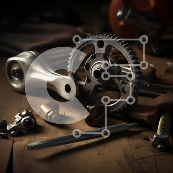 Intra Συλλεκτικό Ξύλινο Παζλ Plywood  4mm - Ποικιλία Μεταλλικών Εργαλείων και Ανταλλακτικών Σε Ξύλινο Κουτί - Διαστάσεις: 10x10 cm – 25 κομμάτια