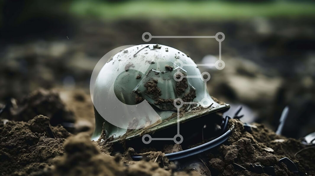 Intra Συλλεκτικό Ξύλινο Παζλ Plywood  4mm - Vintage στρατιωτικό κράνος με χαμογελαστό πρόσωπο Σε Ξύλινο Κουτί - Διαστάσεις: 10x10 cm – 25 κομμάτια