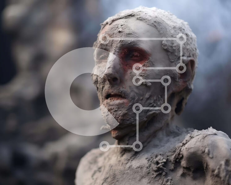 Intra Συλλεκτικό Ξύλινο Παζλ Plywood  4mm - Καλλιτεχνική Εγκατάσταση Λασπωμένου Ανθρώπου Σε Ξύλινο Κουτί - Διαστάσεις Puzzle: 10x10 cm – 25 κομμάτια