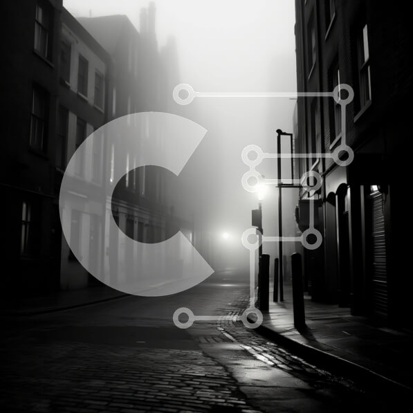 Intra Συλλεκτικό Ξύλινο Παζλ Plywood  4mm - Σκοτεινή και ομιχλώδης σκηνή του δρόμου Σε Ξύλινο Κουτί - Διαστάσεις Puzzle: 10x10 cm – 25 κομμάτια