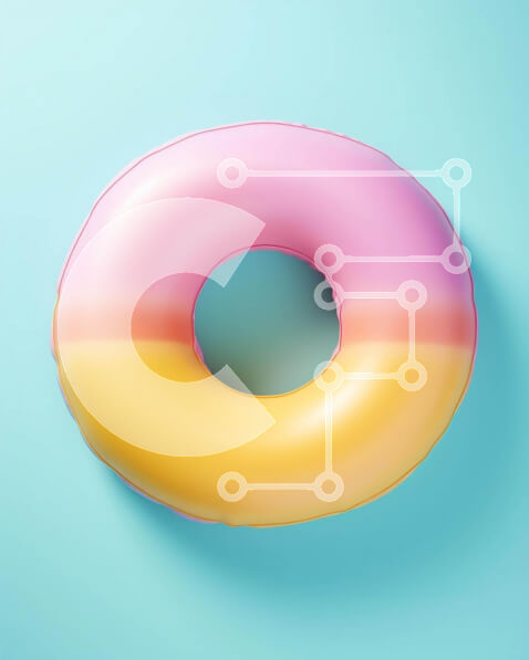 Intra Συλλεκτικό Ξύλινο Παζλ Plywood  4mm - Πολύχρωμο φουσκωτό ντόνατ Σε Ξύλινο Κουτί - Διαστάσεις: 10x10 cm – 25 κομμάτια