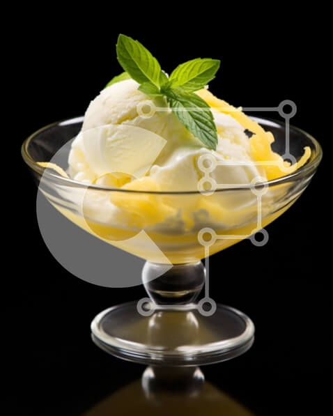 Σετ των 2 Intra Συλλεκτικό Ξύλινο Παζλ Plywood  4mm - Μπολ παγωτού με φρέσκα φρούτα και φύλλα μέντας Σε Ξύλινο Κουτί - Διαστάσεις: 10x10 cm – 25 κομμάτια