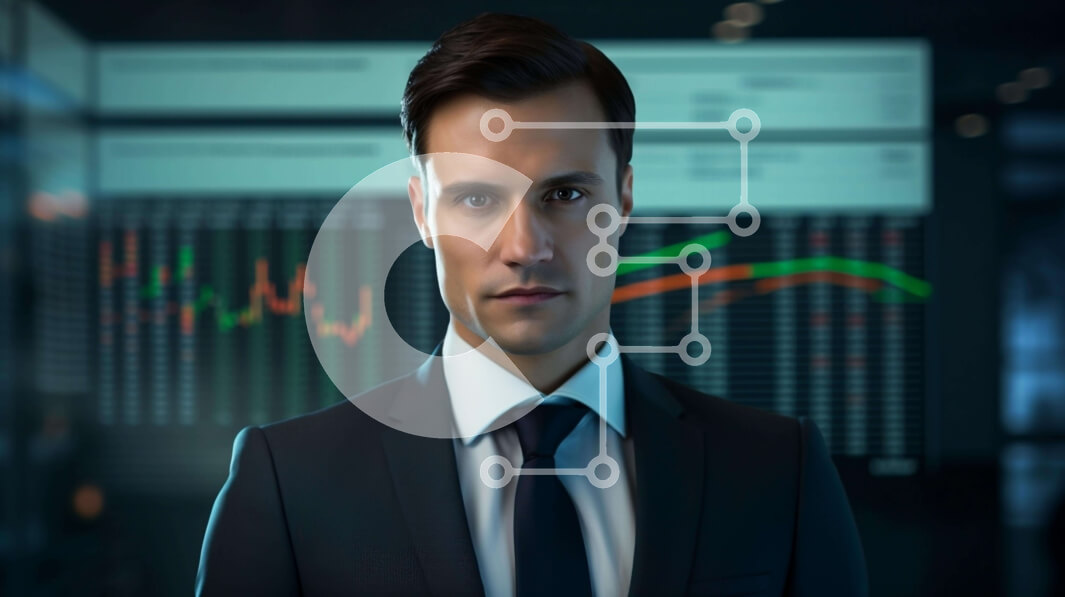 Intra Συλλεκτικό Ξύλινο Παζλ Plywood  4mm - Επιχειρηματίας που αναλύει τα οικονομικά διαγράμματα Σε Ξύλινο Κουτί - Διαστάσεις Puzzle: 10x10 cm – 25 κομμάτια