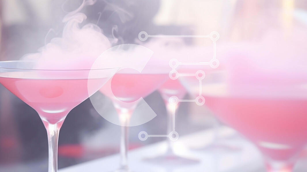 Σετ των 2 Intra Συλλεκτικό Ξύλινο Παζλ Plywood  4mm - Ροζ Ποτήρια Martini με Καπνό Σε Ξύλινο Κουτί - Διαστάσεις: 10x10 cm – 25 κομμάτια