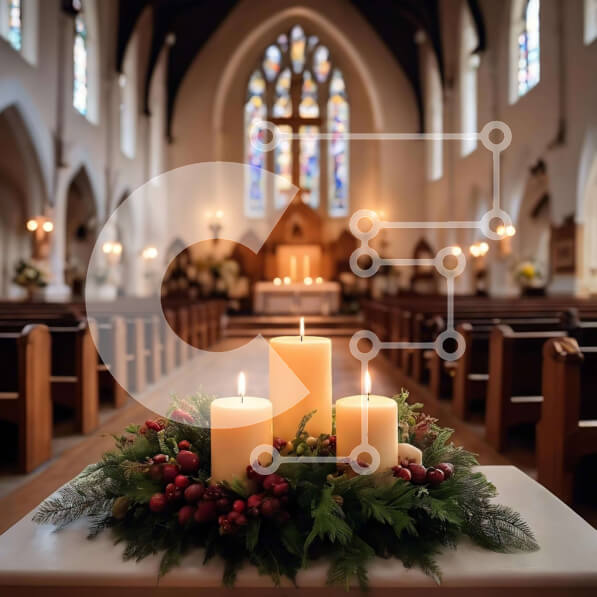 Intra Συλλεκτικό Ξύλινο Παζλ Plywood  4mm - Κεριά σε μια άδεια εκκλησία Σε Ξύλινο Κουτί - Διαστάσεις Puzzle: 10x10 cm – 25 κομμάτια