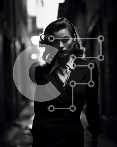 Intra Συλλεκτικό Ξύλινο Παζλ Plywood  4mm - Μυστηριώδης γυναίκα στο Alleyway Σε Ξύλινο Κουτί - Διαστάσεις Puzzle: 10x10 cm – 25 κομμάτια