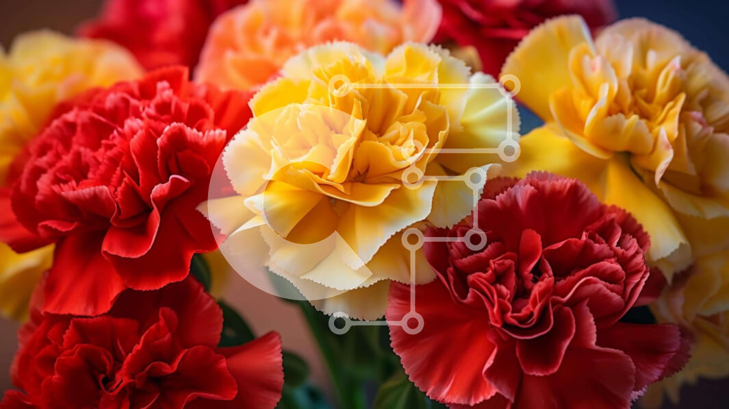 Intra Συλλεκτικό Ξύλινο Παζλ Plywood  4mm - Ζωντανό μπουκέτο από γαρίφαλα και ανάμεικτα λουλούδια Σε Ξύλινο Κουτί - Διαστάσεις: 10x10 cm – 25 κομμάτια