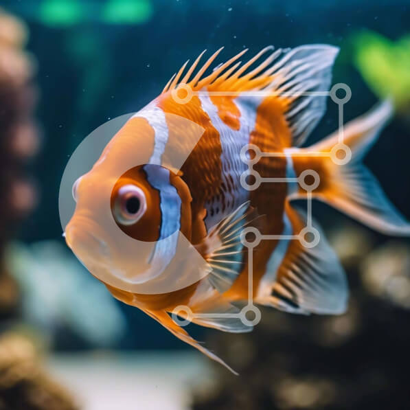 Intra Συλλεκτικό Ξύλινο Παζλ Plywood  4mm - Ψάρι κλόουν που κολυμπά στο ενυδρείο Σε Ξύλινο Κουτί - Διαστάσεις: 10x10 cm – 25 κομμάτια