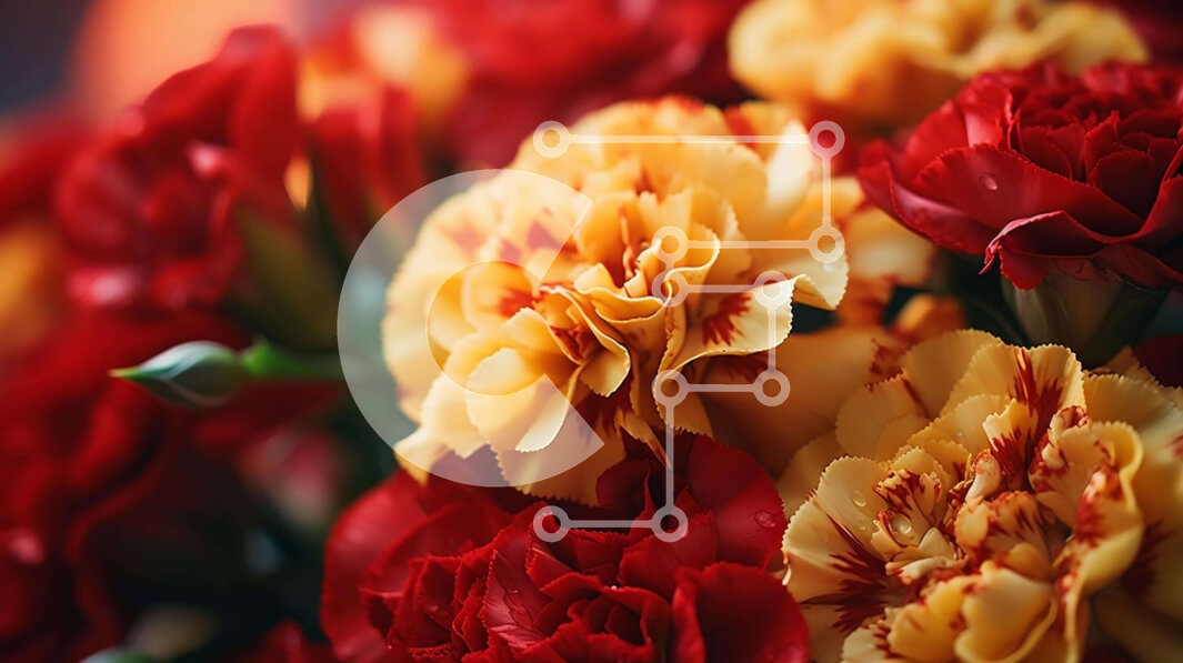 Intra Συλλεκτικό Ξύλινο Παζλ Plywood  4mm - Ζωντανό μπουκέτο από γαρύφαλλα και διάφορα λουλούδια Σε Ξύλινο Κουτί - Διαστάσεις: 10x10 cm – 25 κομμάτια