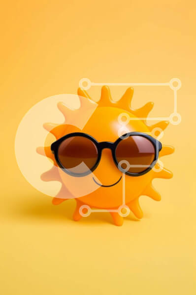 Intra Συλλεκτικό Ξύλινο Παζλ Plywood  4mm - Κίτρινο παιχνίδι ηλίου με γυαλιά ηλίου Σε Ξύλινο Κουτί - Διαστάσεις Puzzle: 10x10 cm – 25 κομμάτια