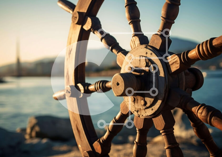 Intra Συλλεκτικό Ξύλινο Παζλ Plywood  4mm - Vintage Ξύλινο τιμόνι πλοίου Σε Ξύλινο Κουτί - Διαστάσεις Puzzle: 10x10 cm – 25 κομμάτια