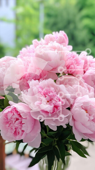 Σετ των 2 Intra Συλλεκτικό Ξύλινο Παζλ Plywood  4mm - Γυάλινο βάζο με ροζ παιώνιες Σε Ξύλινο Κουτί - Διαστάσεις: 10x10 cm – 25 κομμάτια