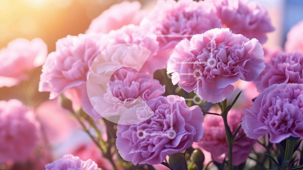 Intra Συλλεκτικό Ξύλινο Παζλ Plywood  4mm - Ροζ γαρύφαλλα στο φως του ήλιου Σε Ξύλινο Κουτί - Διαστάσεις: 10x10 cm – 25 κομμάτια