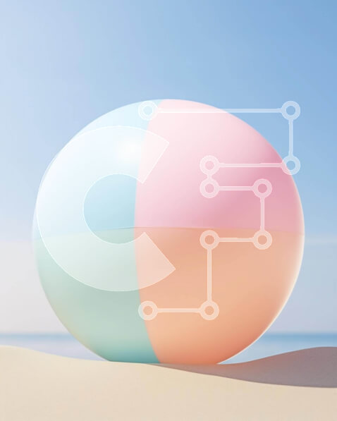 Σετ των 2 Intra Συλλεκτικό Ξύλινο Παζλ Plywood  4mm - Πολύχρωμη μπάλα παραλίας κοντά στον ωκεανό Σε Ξύλινο Κουτί - Διαστάσεις: 10x10 cm – 25 κομμάτια