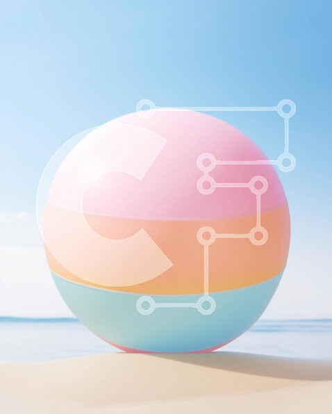 Intra Συλλεκτικό Ξύλινο Παζλ Plywood  4mm - Πολύχρωμη μπάλα στην παραλία Σε Ξύλινο Κουτί - Διαστάσεις: 10x10 cm – 25 κομμάτια