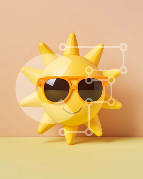 Intra Συλλεκτικό Ξύλινο Παζλ Plywood  4mm - Χαρούμενο ειδώλιο ήλιου σε ζωντανό πορτοκαλί φόντο Σε Ξύλινο Κουτί - Διαστάσεις Puzzle: 10x10 cm – 25 κομμάτια