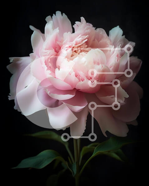 Σετ των 2 Intra Συλλεκτικό Ξύλινο Παζλ Plywood  4mm - Ροζ λουλούδι παιώνιας σε βάζο Σε Ξύλινο Κουτί - Διαστάσεις: 10x10 cm – 25 κομμάτια