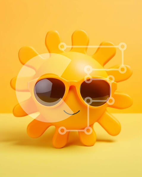 Intra Συλλεκτικό Ξύλινο Παζλ Plywood  4mm - Κίτρινο παιχνίδι ηλίου με γυαλιά ηλίου Σε Ξύλινο Κουτί - Διαστάσεις Puzzle: 10x10 cm – 25 κομμάτια