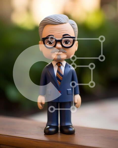 Intra Συλλεκτικό Ξύλινο Παζλ Plywood  4mm - Παιχνίδι ειδώλιο του ηλικιωμένου με γυαλιά σε πράσινο Σε Ξύλινο Κουτί - Διαστάσεις: 10x10 cm – 25 κομμάτια