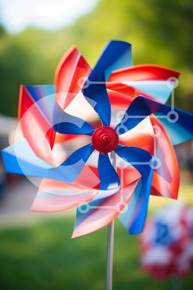 Intra Συλλεκτικό Ξύλινο Παζλ Plywood  4mm - Πολύχρωμο pinwheel σε ανοιχτό πεδίο Σε Ξύλινο Κουτί - Διαστάσεις Puzzle: 10x10 cm – 25 κομμάτια