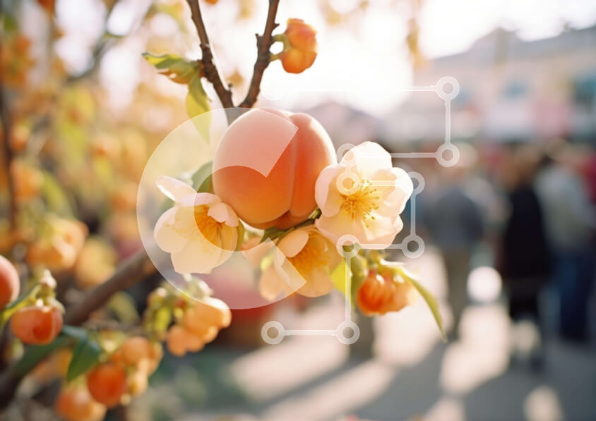 Intra Συλλεκτικό Ξύλινο Παζλ Plywood  4mm - Κλαδί δέντρου με άνθη πορτοκαλιάς και ανθρώπους Σε Ξύλινο Κουτί - Διαστάσεις: 10x10 cm – 25 κομμάτια