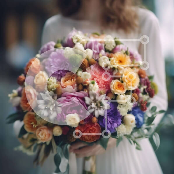 Σετ των 2 Intra Συλλεκτικό Ξύλινο Παζλ Plywood  4mm - Γυναίκα που κρατά πολύχρωμο μπουκέτο λουλουδιών Σε Ξύλινο Κουτί - Διαστάσεις: 10x10 cm – 25 κομμάτια