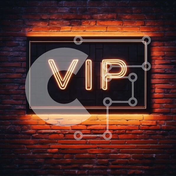 Intra Συλλεκτικό Ξύλινο Παζλ Plywood  4mm - VIP νέον επιγραφή σε τοίχο από τούβλα Σε Ξύλινο Κουτί - Διαστάσεις Puzzle: 10x10 cm – 25 κομμάτια