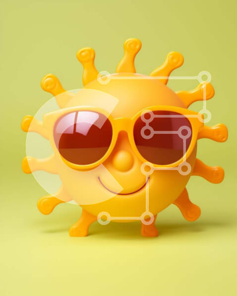 Intra Συλλεκτικό Ξύλινο Παζλ Plywood  4mm - Κίτρινο παιχνίδι ηλίου με γυαλιά ηλίου Σε Ξύλινο Κουτί - Διαστάσεις: 10x10 cm – 25 κομμάτια