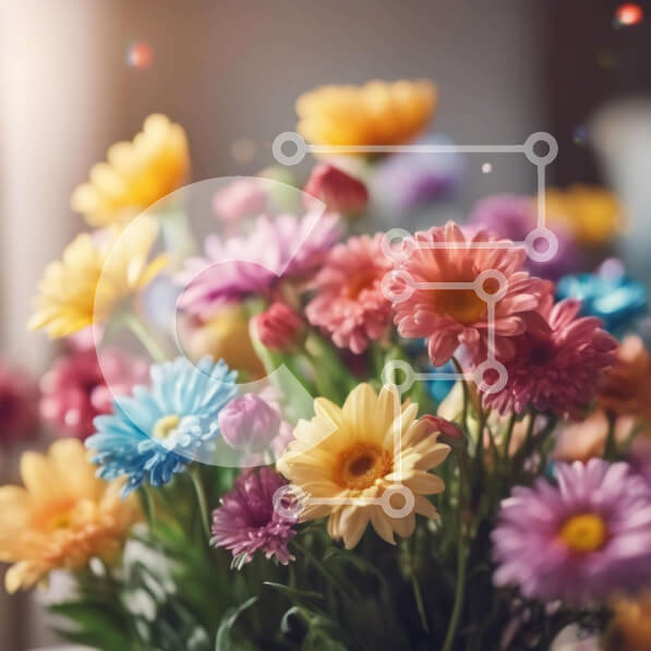 Intra Συλλεκτικό Ξύλινο Παζλ Plywood  4mm - Πολύχρωμη ανθοσυνθέσεις σε βάζο Σε Ξύλινο Κουτί - Διαστάσεις: 10x10 cm – 25 κομμάτια