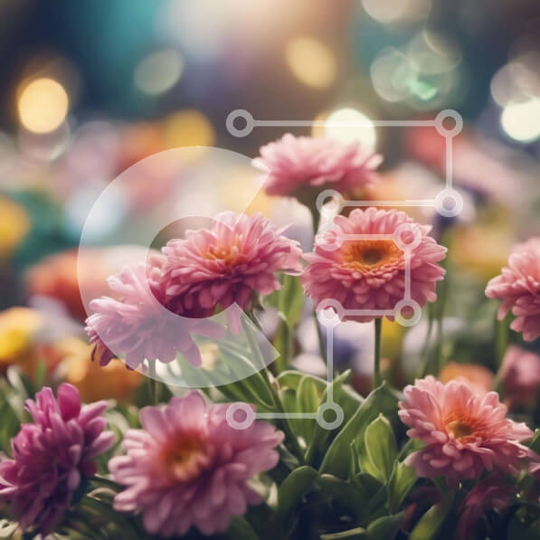 Intra Συλλεκτικό Ξύλινο Παζλ Plywood  4mm - Πολύχρωμα λουλούδια και φώτα Bokeh Σε Ξύλινο Κουτί - Διαστάσεις: 10x10 cm – 25 κομμάτια