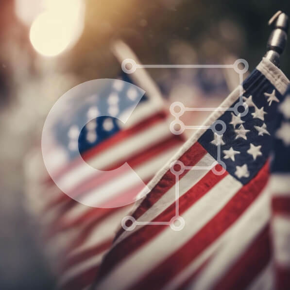 Intra Συλλεκτικό Ξύλινο Παζλ Plywood  4mm - Σειρά αμερικανικών σημαιών στην οδό Σε Ξύλινο Κουτί - Διαστάσεις Puzzle: 10x10 cm – 25 κομμάτια