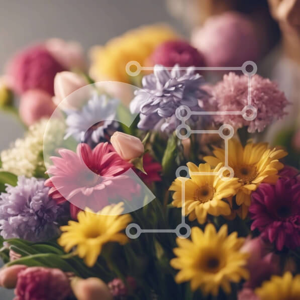 Intra Συλλεκτικό Ξύλινο Παζλ Plywood  4mm - Πολύχρωμο μπουκέτο λουλουδιών με τριαντάφυλλα, τουλίπες, ασφόδελους και μαργαρίτες Σε Ξύλινο Κουτί - Διαστάσεις: 10x10 cm – 25 κομμάτια