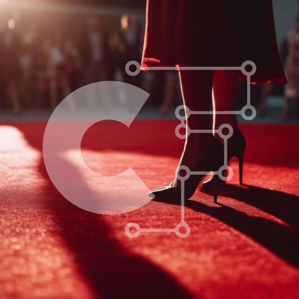 Σετ των 2 Intra Συλλεκτικό Ξύλινο Παζλ Plywood  4mm - Γυναίκα με ψηλά τακούνια στο κόκκινο χαλί σε εκδήλωση μόδας Σε Ξύλινο Κουτί - Διαστάσεις: 10x10 cm – 25 κομμάτια