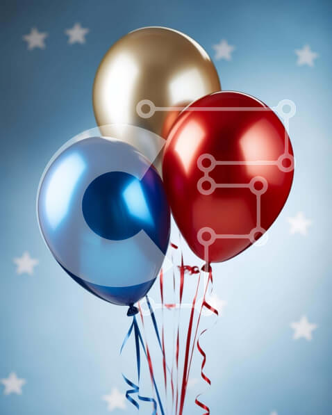 Intra Συλλεκτικό Ξύλινο Παζλ Plywood  4mm - Patriotic Balloons στις 4 Ιουλίου Σε Ξύλινο Κουτί - Διαστάσεις: 10x10 cm – 25 κομμάτια