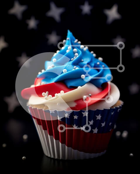 Intra Συλλεκτικό Ξύλινο Παζλ Plywood  4mm - Cupcake 4ης Ιουλίου Σε Ξύλινο Κουτί - Διαστάσεις: 10x10 cm – 25 κομμάτια