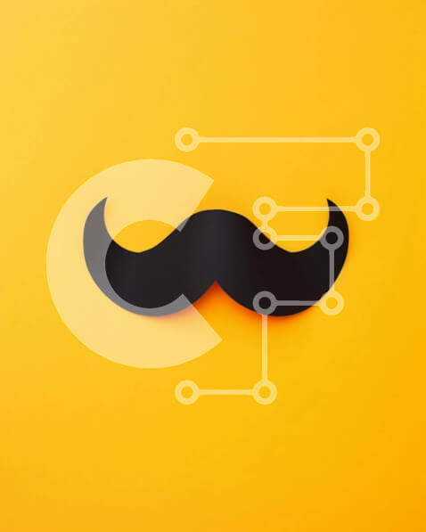 Intra Συλλεκτικό Ξύλινο Παζλ Plywood  4mm - Μαύρο μουστάκι σε κίτρινο φόντο Σε Ξύλινο Κουτί - Διαστάσεις Puzzle: 10x10 cm – 25 κομμάτια