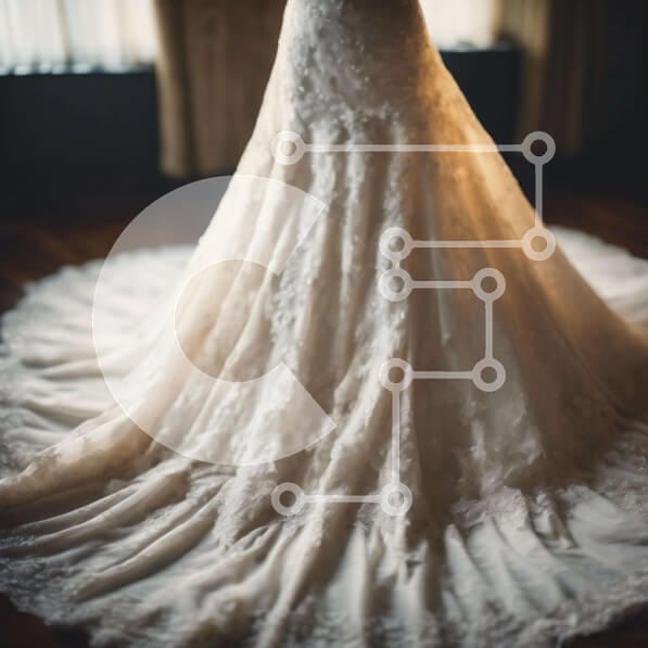 Σετ των 2 Intra Συλλεκτικό Ξύλινο Παζλ Plywood  4mm - Κοντινό πλάνο ενός νυφικού λευκής δαντέλας Σε Ξύλινο Κουτί - Διαστάσεις: 10x10 cm – 25 κομμάτια