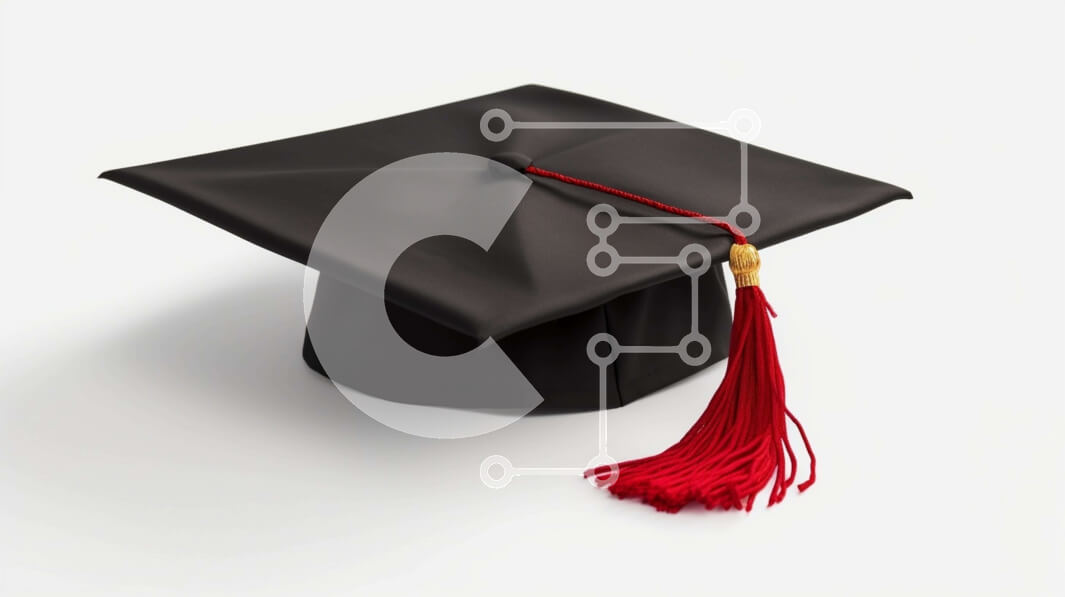 Intra Συλλεκτικό Ξύλινο Παζλ Plywood  4mm - Μαύρο καπέλο αποφοίτησης σε άσπρο φόντο Σε Ξύλινο Κουτί - Διαστάσεις Puzzle: 10x10 cm – 25 κομμάτια