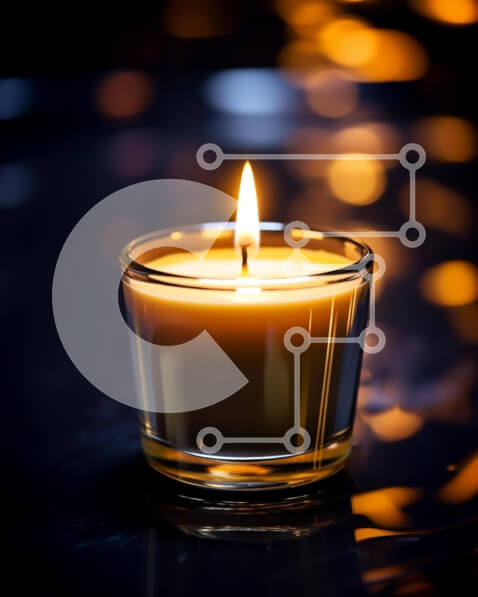 Intra Συλλεκτικό Ξύλινο Παζλ Plywood  4mm - Αναμμένο κερί σε φωτισμένο φόντο Σε Ξύλινο Κουτί - Διαστάσεις Puzzle: 10x10 cm – 25 κομμάτια