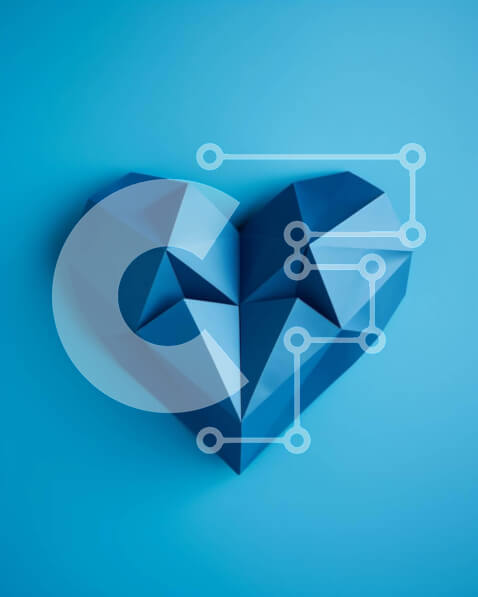 Intra Συλλεκτικό Ξύλινο Παζλ Plywood  4mm - Μπλε χάρτινο γλυπτό Origami σε σχήμα καρδιάς σε μπλε φόντο Σε Ξύλινο Κουτί - Διαστάσεις Puzzle: 10x10 cm – 25 κομμάτια