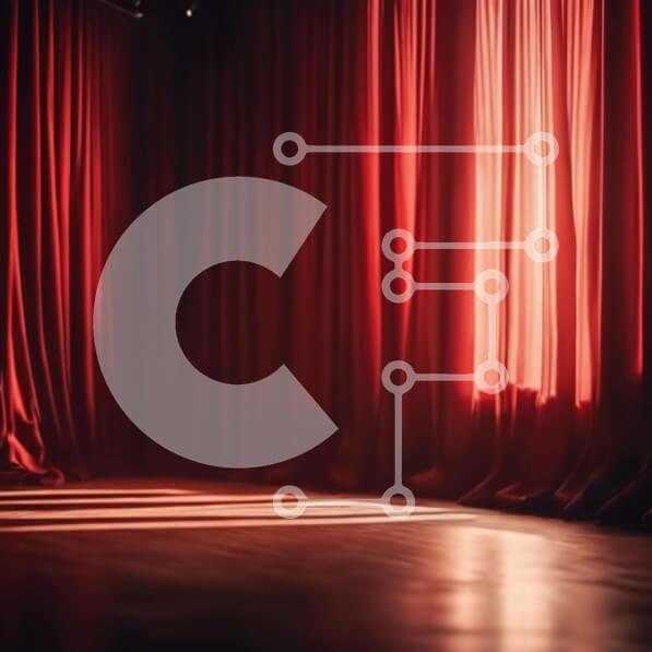 Intra Συλλεκτικό Ξύλινο Παζλ Plywood  4mm - Κενή σκηνή με κόκκινες κουρτίνες και ξύλινο πάτωμα Σε Ξύλινο Κουτί - Διαστάσεις Puzzle: 10x10 cm – 25 κομμάτια