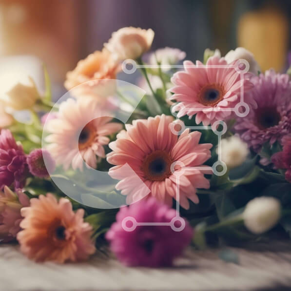 Intra Συλλεκτικό Ξύλινο Παζλ Plywood  4mm - Πολύχρωμο μπουκέτο λουλουδιών με κεριά Σε Ξύλινο Κουτί - Διαστάσεις: 10x10 cm – 25 κομμάτια