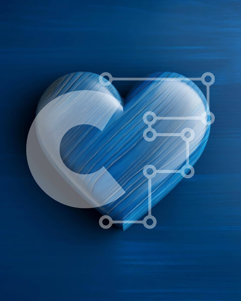 Intra Συλλεκτικό Ξύλινο Παζλ Plywood  4mm - Μπλε αντικείμενο σε σχήμα καρδιάς σε αφηρημένο φόντο Σε Ξύλινο Κουτί - Διαστάσεις Puzzle: 10x10 cm – 25 κομμάτια