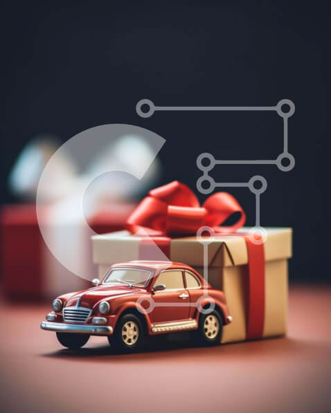 Intra Συλλεκτικό Ξύλινο Παζλ Plywood  4mm - Αυτοκίνητο παιχνιδιών και ανοιχτό κουτί δώρου Σε Ξύλινο Κουτί - Διαστάσεις: 10x10 cm – 25 κομμάτια